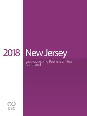 cover image of CSC&#174; New Jersey Laws Governing Business Entities Annotated